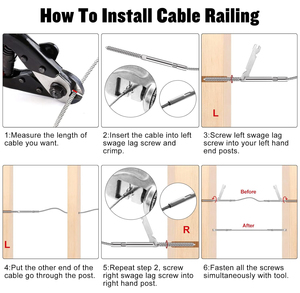 Cáp gian lận phần cứng 316 thép không gỉ trái/phải chủ đề uốn lag vít - Product Image 5