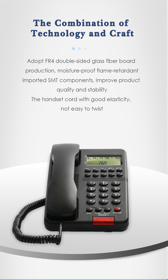 Cotell Classical Appearance And Unique Experience Caller ID Telephone Office Desktop Phone Customizable Content Business Phone