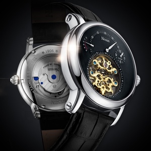 <span class=keywords><strong>Orologio</strong></span> Meccanico da <span class=keywords><strong>Uomo</strong></span> di Lusso con Quadrante Scheletrato, in Acciaio Inossidabile, Luminoso, Impermeabile, per Business e Casual - Product Image 2