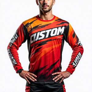 Maillot de moto personnalisé et durable, maillot de descente, coupe automatisée, maillot de course moto <span class=keywords><strong>MX</strong></span> VTT, vêtements de moto - Product Image 1