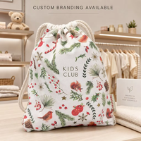 Pochette en toile de coton imprimée pleine surface de luxe avec cordon de serrage pour cadeaux, cosmétiques, bijoux, maquillage, emballage personnalisé avec logo imprimé, anti-poussière