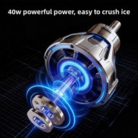 Mixeur-presse-agrumes portable, 12 lames en acier inoxydable, 450 ml, mini mixeur à fruits, rechargeable par USB, batterie 1500 mAh, pour la maison et les voyages