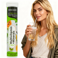 Comprimés effervescents multivitaminés pour adultes, marque privée OEM, vitamine C, complexe B, sans sucre, soutien immunitaire, énergie