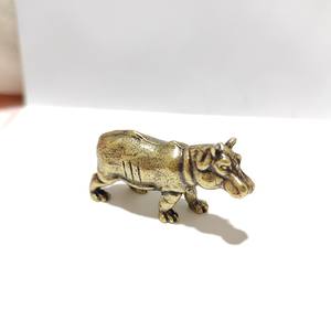 Лидер продаж: Коллекционные фигурки гиппопотамов из цельной меди, забавные украшения для чайной церемонии, декоративные изделия из латуни ручной работы, оптом - Product Image 6