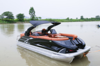 Yacht ponton personnalisable de 22 pieds avec remorque et moteur hors-bord pour le divertissement sur les lacs et les rivières