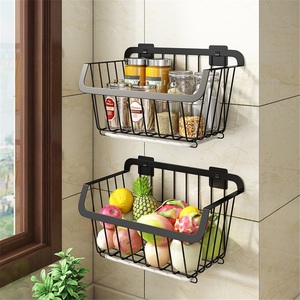 Kitchen <b>Vegetable</b> <b>Basket</b> Rack Customization Punch-Free <b>Standing</b> Modern Stainless Steel <b>Vegetable</b> Storage Fruit Drain Storage - Product Image 4