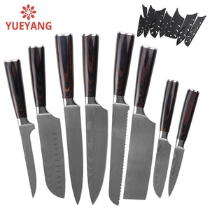 YUEYANG Premium Japonês Chef Faca <span class=keywords><strong>Set</strong></span> Aço Inoxidável Alemão com Lâmina de Damasco para Casa e Restaurante Uso Inclui Caixa de Presente - Product Image 1