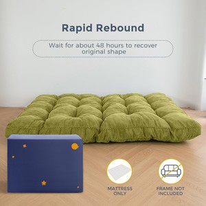 Colchón futón de <span class=keywords><strong>6</strong></span> "Colchón de suelo de tela con cable grueso de tamaño completo para adultos - Product Image 4