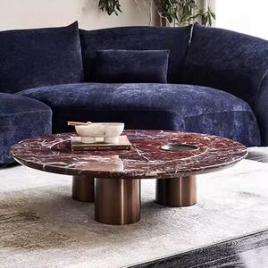 <span class=keywords><strong>Mobili</strong></span> in pietra moderna a basso profilo in marmo naturale superficie tavolino girevole centro di stoccaggio creativo rosa di colore per soggiorno - Product Image 2