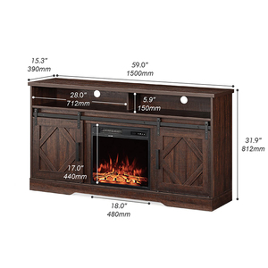 Hiện đại màu nâu vật liệu gỗ sang trọng lò sưởi thiết kế đồ nội thất bảng cà phê TV de bảng đứng Tủ Set - Product Image 5