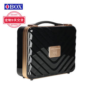 Obox Beauty Case Medium Size Portable <b>Makeup</b> Storage <b>Box</b> With Lock Pink Stripe Design Spring 2025 - Product Image 3