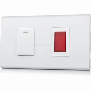 Interrupteur modulaire Schuko avec indicateur 120mm, micro contrôleur de lumière, commutateur mural PC blanc