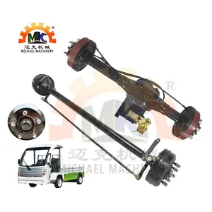 Customized Low Speed 3-4ton Electric Vehicle Truck Bus Front and Rear with 72V/5kw BLDC Motor Power with Drum Hydraulic Brakes