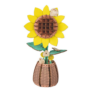<span class=keywords><strong>Puzzle</strong></span> en bois 3D en forme de fleur, jouet DIY pour adultes - Kit de construction de modèle en <span class=keywords><strong>fleurs</strong></span> avec <50 pièces, décoration statique, cadeau artisanal - Product Image 6