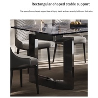 Table à manger moderne noire en marbre, fabriquée en Chine, pour salle à manger