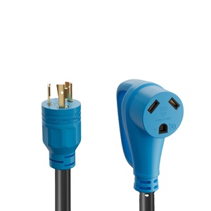 NEMA L5-30P <span class=keywords><strong>Twist</strong></span> Khóa Nam để NEMA TT-30R nữ với xử lý cho máy phát điện để RV Trailer Camper / STW <span class=keywords><strong>3</strong></span> * 10awg màu xanh - Product Image 1