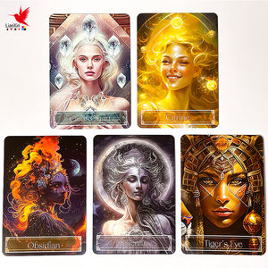 Venta al por mayor de alta calidad Sacred Feminine Awakening Crystal Oracle Deck Cards Papel de Protección Ambiental Naipes personalizados - Product Image 6