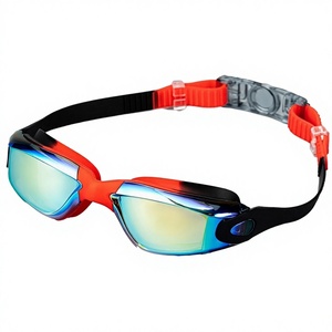 แว่นตาว่ายน้ำสำหรับเด็ก แบบเลนส์ชิ้นเดียว วัสดุ PC ป้องกันฝ้า กันน้ำ สีไล่ระดับ สำหรับทุกเพศ - Product Image 1