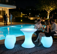 Meubles LED Lumineux Multicolores pour Soirées en Plage, Événements Côtiers, Mariages, Noël, Halloween, Décoration de Fêtes, Télécommande Incluse