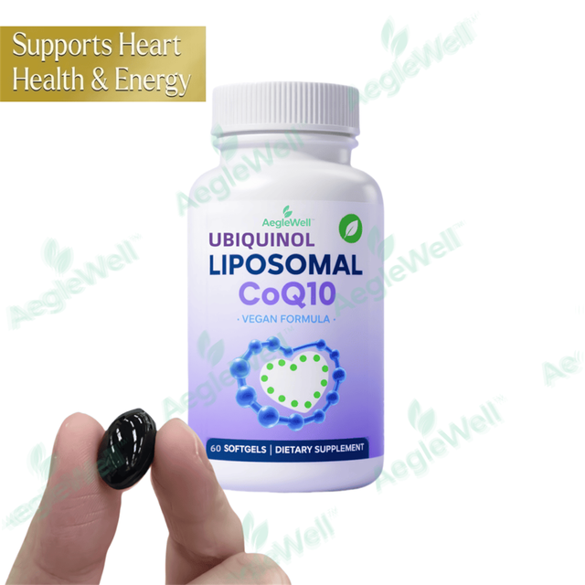 Aeglewell OEM High Quality CoQ10 Ubiquinol Softgel Liposomal Vegan Ubiquinol CoQ10 Capsules for Antioxidant Heart Function