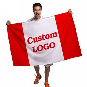 Bannière publicitaire extérieure en polyester en gros, drapeaux de pays personnalisés avec logo - Product Image 3