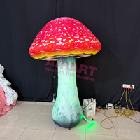 Ballon gonflable décoratif en forme de champignon sur le thème de la jungle, accessoires gonflables en forme de champignon pour scène DJ, champignons gonflables rouges