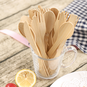 <span class=keywords><strong>Cubiertos</strong></span> de bambú desechables de 170mm ecológicos naturales degradables - Product Image 1