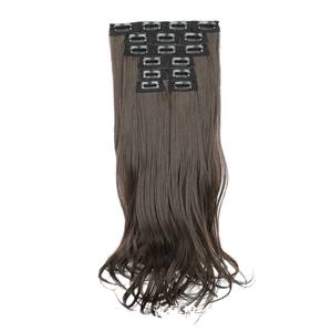 Extensiones de Cabello Sintético con Clip, Ondulado Natural, Largo, <span class=keywords><strong>Sin</strong></span> Costuras, para Cabello Brasileño, Venta al Por Mayor OEM/ODM - Product Image 1