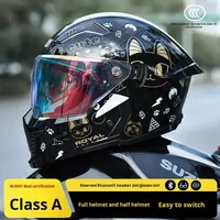 Casque de moto modulaire certifié DOT, intégral, rabattable, double visière, casque de moto avec mentonnière amovible, pour hommes et femmes