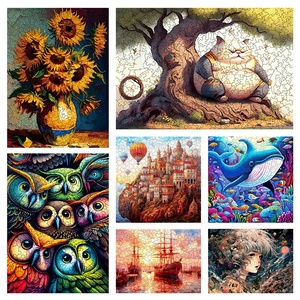 Nouveau Style fait à la main en <span class=keywords><strong>bois</strong></span> Puzzles Carton Animal Puzzles enfants jouets éducatifs - Product Image 3