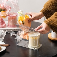 Saint Valentin 2/3 pouces petite fleur gâteau Dessert boîte recyclable sac cadeau souvenir avec impression d'estampage