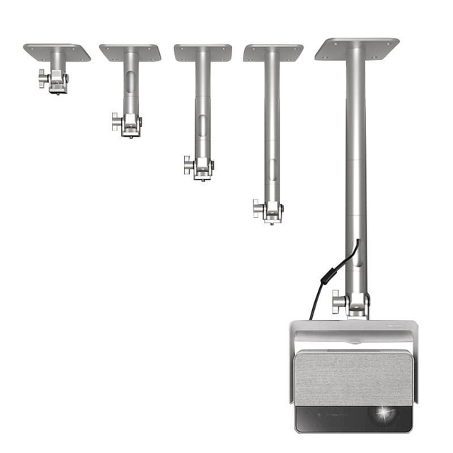 HEYU PH69 Projector Ceiling Mount Aluminum Alloy 10KG Load 360 Rotatable Adjustable Length Internal Wiring Optional