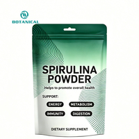 Poudre de spiruline biologique en marque privée OEM, riche en protéines végétales, super poudre verte, emballage personnalisé