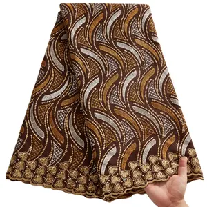 2660 eccellente morbido cotone egiziano ricamato Voile pizzo di alta qualità africano occidentale tessuto ispirato svizzero per le donne vestito