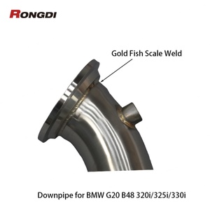 304 Stainless Steels TIG Welding Downpipe for BMW 3 Series 330i G20/G28 B48 2.0T 2018-2020 Brushed Straight Exhaust Pipe - Product Image 5