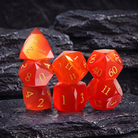 Ensemble de dés à facettes multiples rouges, 7 pièces/ensemble, faits à la main, D6 D20 D12 D10 pour jeux de table Dungeons & Dragons