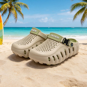 Sabots ajustables vert kaki respirants antidérapants pour l'extérieur, chaussures de plage sportives pour couples, femmes, talon moyen 3,5 cm, semelle épaisse - Product Image 3
