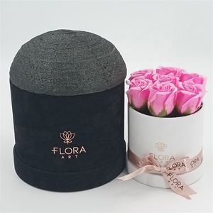 Customizable Handmade <strong>Flower</strong> Rose <strong>Bouquet</strong> Packaging <strong>Box</strong> with Velvet Texture Paperboard Material Embossing Printing - Product Image 6
