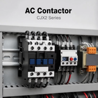 Contacteur électromagnétique AC 1P série LVMA CJX2 220V/380V 18A, puissance de circuit principal, montage sur rail DIN, automatisation industrielle, noir