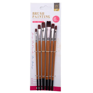 Ensemble de pinceaux de précision professionnels pour artistes, manche en bois, poils en nylon, lot de 6 pièces, pour portraits, miniatures, travaux de lignes, huile - Product Image 6