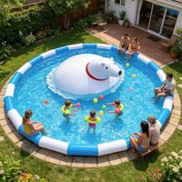 Vente directe usine : Jouet gonflable en PVC épaissi, motif ours polaire de dessin animé, pour parc aquatique extérieur, iceberg gonflable à grimper