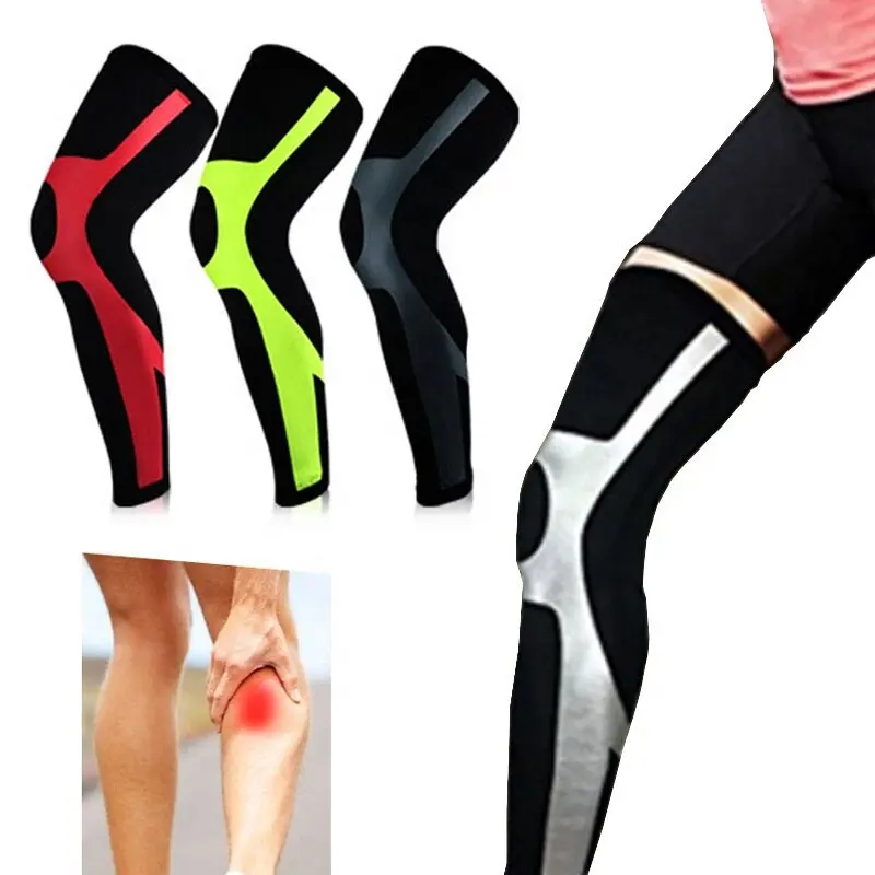 New reflective strips Knee Pads Compression Leg Sleeve for Basketball Volleyball Weightlifting knee compression sleeves