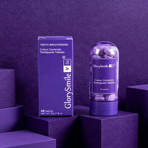 Tabletas de Pasta Dental Correctora de Color GlorySmile <span class=keywords><strong>V34</strong></span>, Neutralizan el Amarillo de los Dientes, Tabletas Masticables Púrpuras para Blanquear - Product Image 1