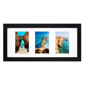 8x20 gỗ màu đen gallary khung hình với trắng Mat cho ba 5x7 hình ảnh của tường gắn trang trí nội thất - Product Image 2