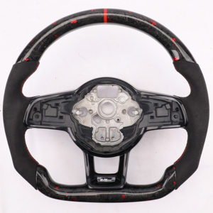 Volant personnalisé en fibre de carbone 3K véritable pour VW <span class=keywords><strong>Golf</strong></span> <span class=keywords><strong>7</strong></span> MK7 GTI R Lamando GTS, cuir Alcantara/Nappa, anneau de couture personnalisé - Product Image 6