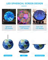 Pantalla LED Esférica de Video Personalizada de Fábrica con Forma de Globo Impermeable y Flexible, Diámetro de 1m, 2m, 3m, 4m