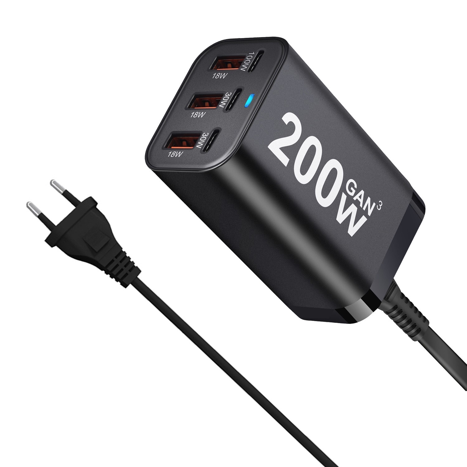 USB C Charger 200W 6 Port Desktop Charger PD 100W GaN Fast Phone Charging Station For IPhone IPad Tablet And Laptop Charger · image 3