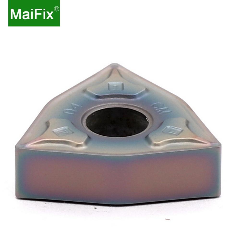 Токарный резец с титановым покрытием Maifix, 10 шт., WNMG 080404 080408, токарный станок с чпу, вставки из карбида вольфрама