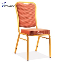 Ensemble de mobilier d'hôtel de luxe rouge empilable en métal chromé durable pour mariages, restaurants, hôpitaux - Canapés et chaises pour les mariés