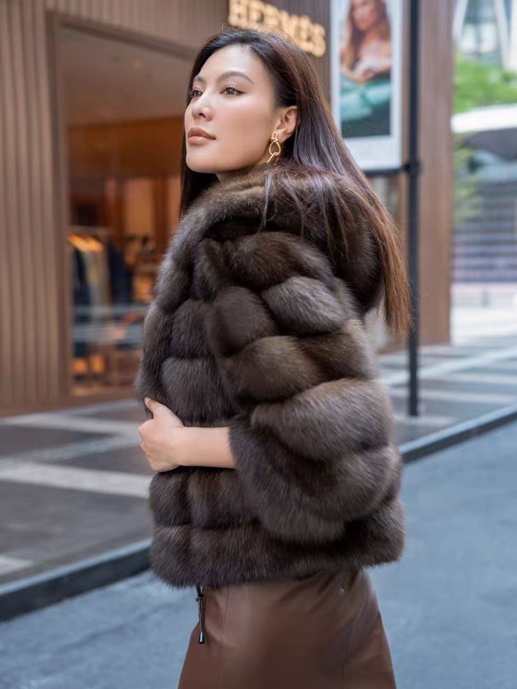 Wholesale Custom Real Russian Sable Fur Coat For Women - Winter